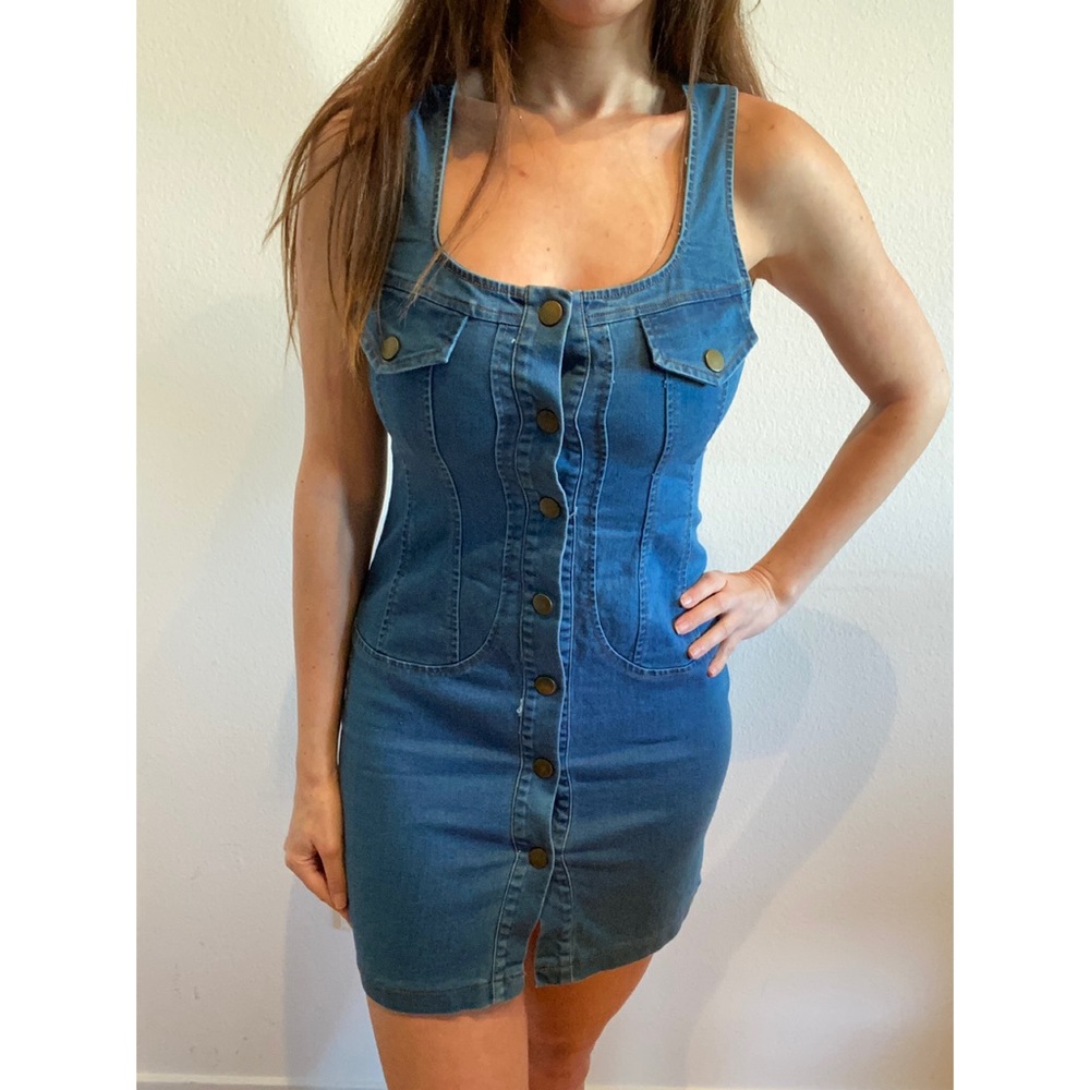 Denim mini dress